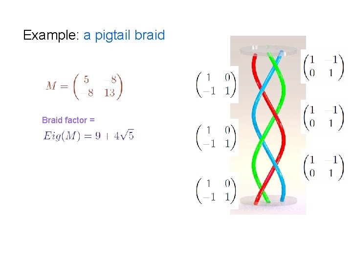 Example: a pigtail braid Braid factor = 