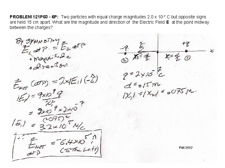 PROBLEM 121 P 03 - 6 P: Two particles with equal charge magnitudes 2.