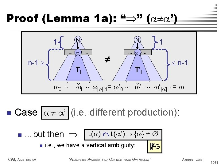 Proof (Lemma 1 a): “ ” ( ’) 1 n-1 N N … i