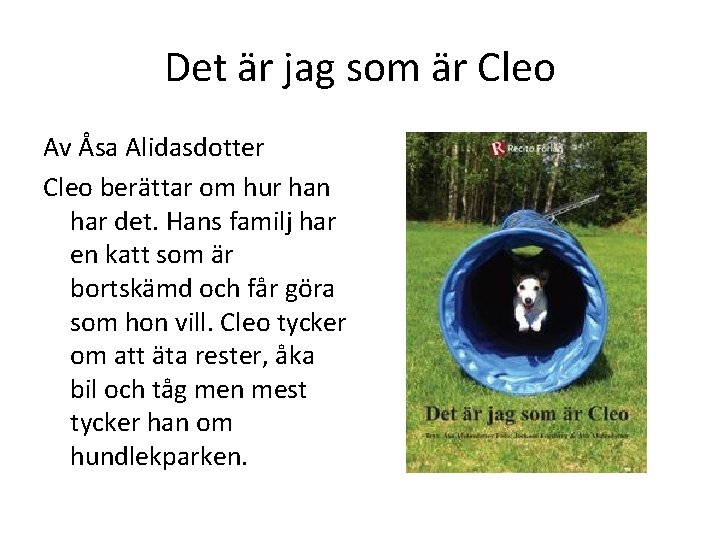 Det är jag som är Cleo Av Åsa Alidasdotter Cleo berättar om hur han