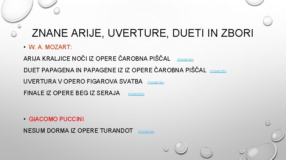 ZNANE ARIJE, UVERTURE, DUETI IN ZBORI • W. A. MOZART: ARIJA KRALJICE NOČI IZ