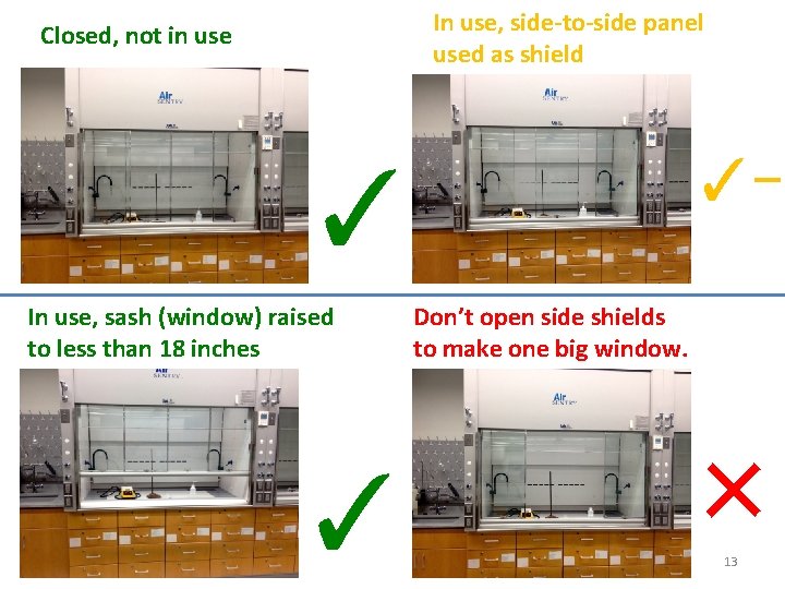 In use, side-to-side panel used as shield Closed, not in use ✓- ✓ In In use, side-to-side panel used as shield Closed, not in use ✓- ✓ In