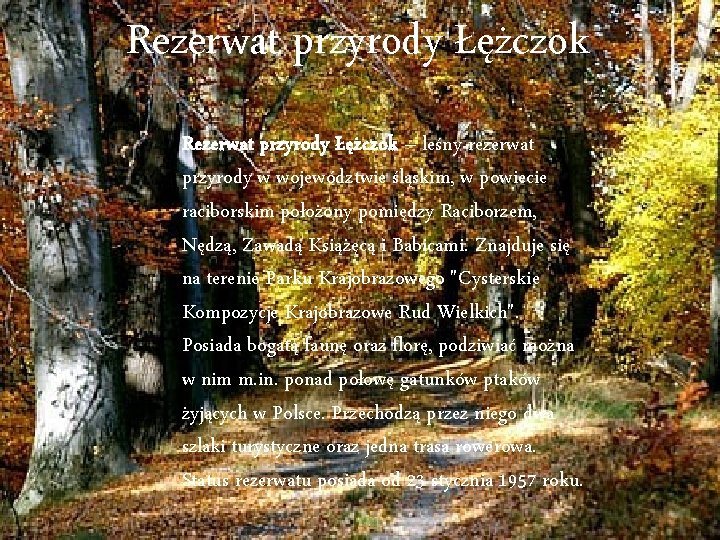 Rezerwat przyrody Łężczok – leśny rezerwat przyrody w województwie śląskim, w powiecie raciborskim położony