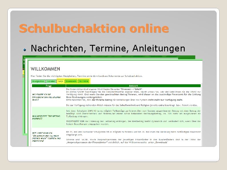 Schulbuchaktion online Nachrichten, Termine, Anleitungen 