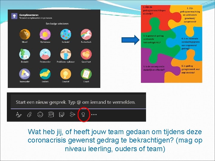 Wat heb jij, of heeft jouw team gedaan om tijdens deze coronacrisis gewenst gedrag