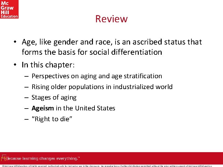 Review • Age, like gender and race, is an ascribed status that forms the