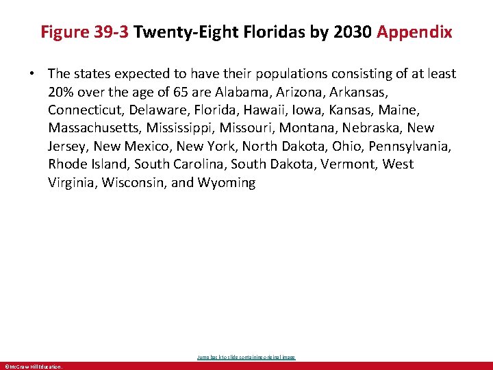 Figure 39 -3 Twenty-Eight Floridas by 2030 Appendix • The states expected to have