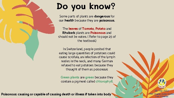 Do you know? Some parts of plants are dangerous for our health because they