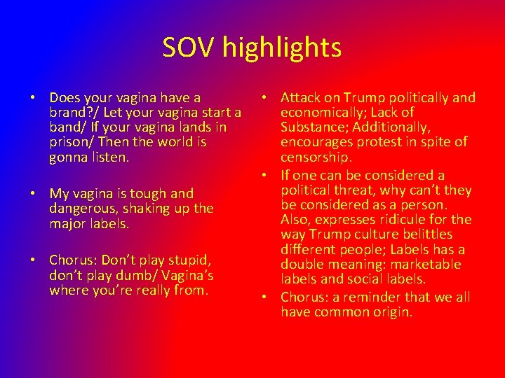SOV highlights • Does your vagina have a brand? / Let your vagina start