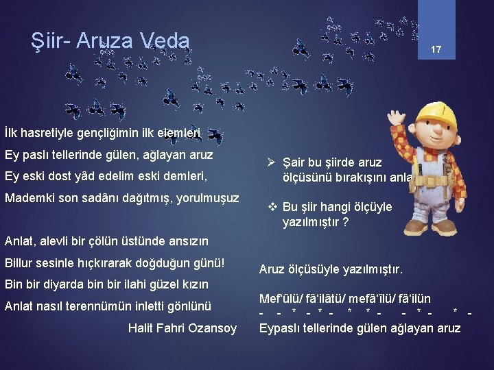 Şiir- Aruza Veda 17 İlk hasretiyle gençliğimin ilk elemleri Ey paslı tellerinde gülen, ağlayan Şiir- Aruza Veda 17 İlk hasretiyle gençliğimin ilk elemleri Ey paslı tellerinde gülen, ağlayan