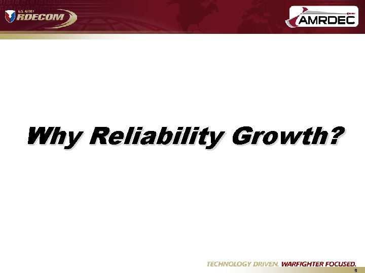 Why Reliability Growth? 8 Why Reliability Growth? 8