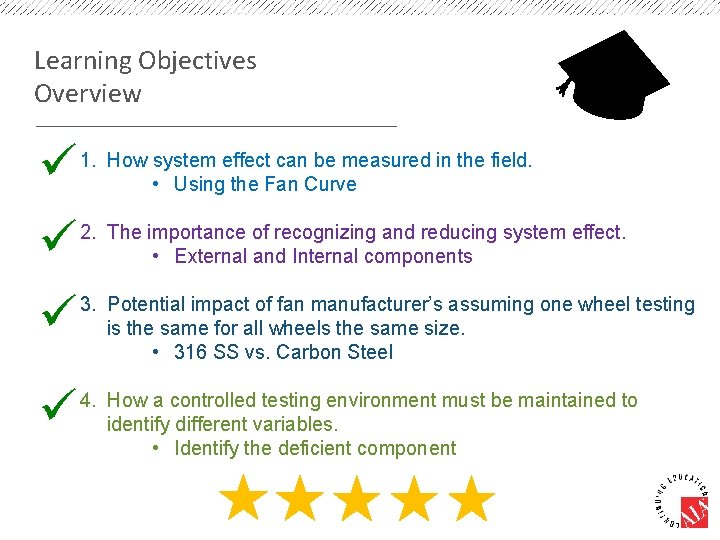 Learning Objectives Overview 1. How system effect can be measured in the field. •