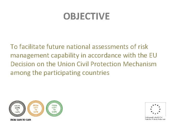 OBJECTIVE To facilitate future national assessments of risk management capability in accordance with the