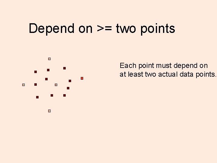 Depend on >= two points Each point must depend on at least two actual