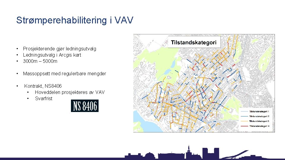 Strømperehabilitering i VAV • • • Prosjekterende gjør ledningsutvalg Ledningsutvalg i Arcgis kart 3000