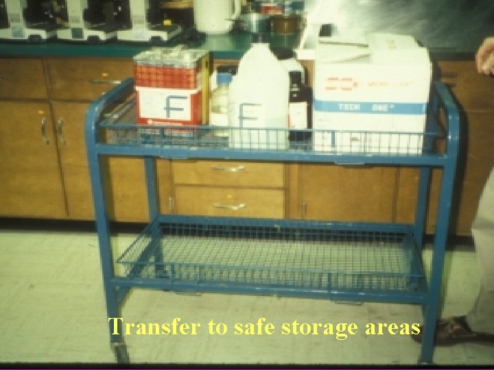 Transfer to safe storage areas 