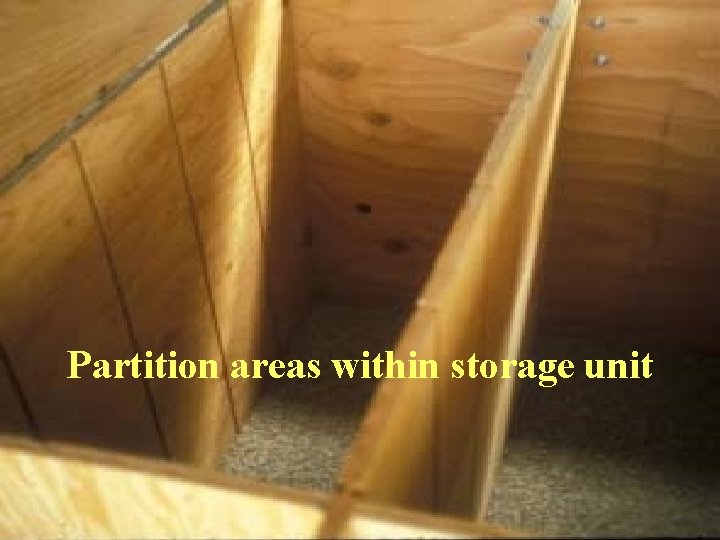 Partition areas within storage unit 