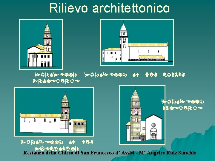 Rilievo architettonico PROSPETTO POSTERIORE SU VIA BRANCA PROSPETTO ANTERIORE PROSPETTO SU VIA PLEBISCITO Restauro