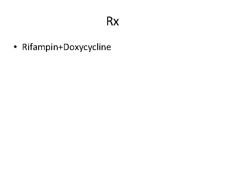 Rx • Rifampin+Doxycycline 