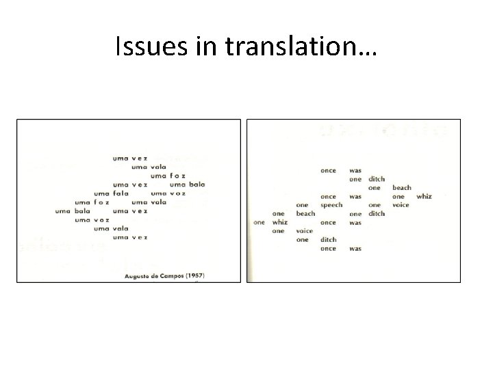 Issues in translation… 