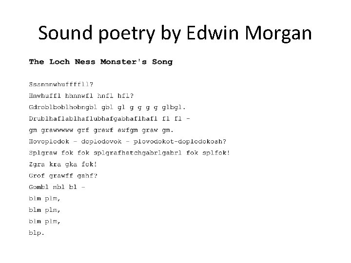 Sound poetry by Edwin Morgan 