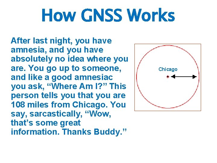 How GNSS Works After last night, you have amnesia, and you have absolutely no