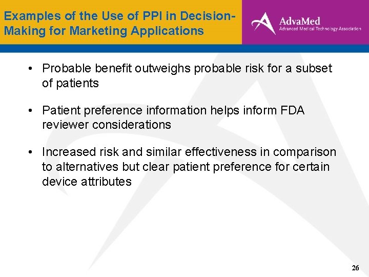 Examples of the Use of PPI in Decision. Making for Marketing Applications • Probable