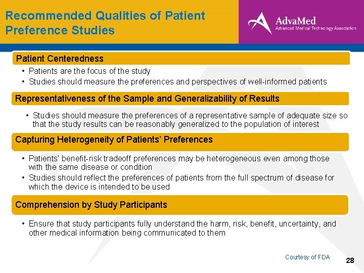 Recommended Qualities of Patient Preference Studies Patient Centeredness • Patients are the focus of