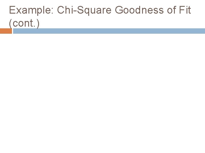 Example: Chi-Square Goodness of Fit (cont. ) 