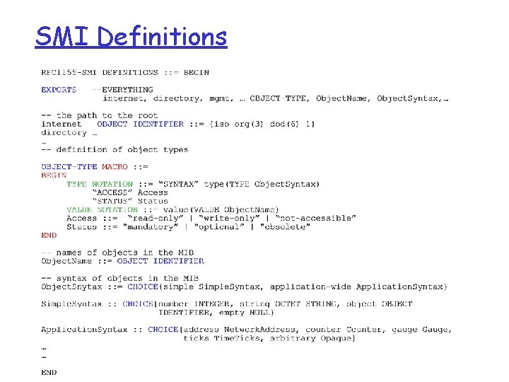 SMI Definitions 