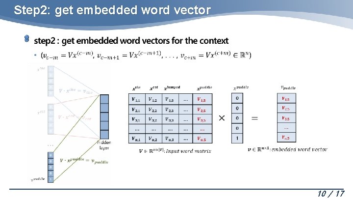 Step 2: get embedded word vector 10 / 17 