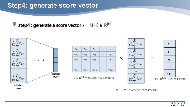 Step 4: generate score vector … 12 / 17 
