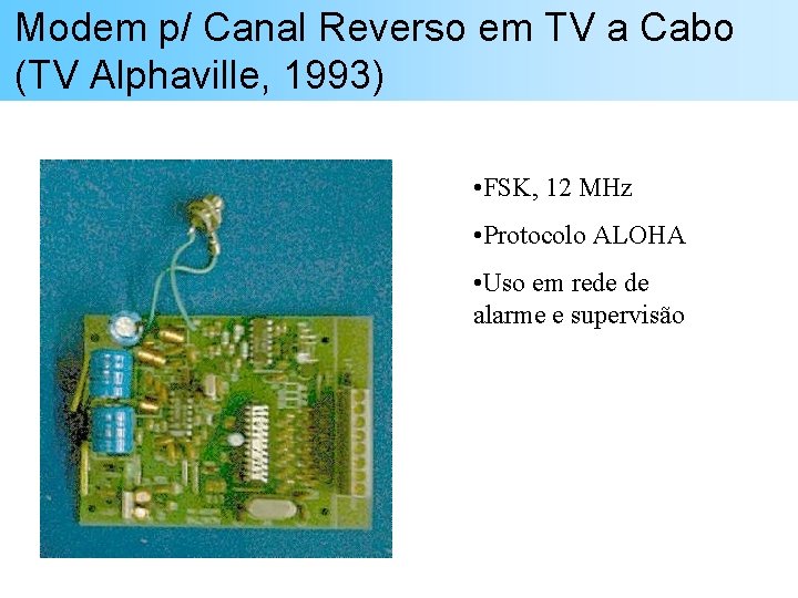 Modem p/ Canal Reverso em TV a Cabo (TV Alphaville, 1993) • FSK, 12