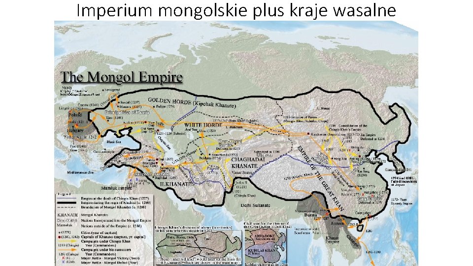 Imperium mongolskie plus kraje wasalne 