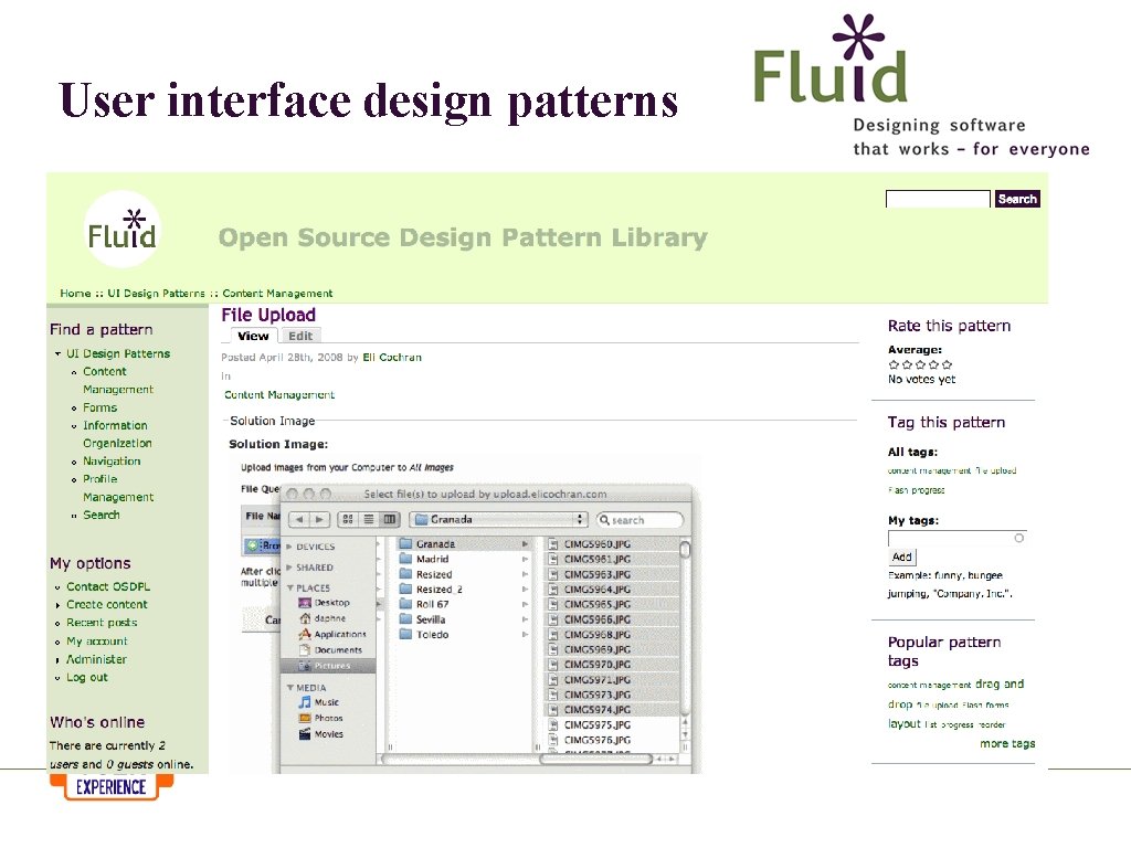 User interface design patterns 