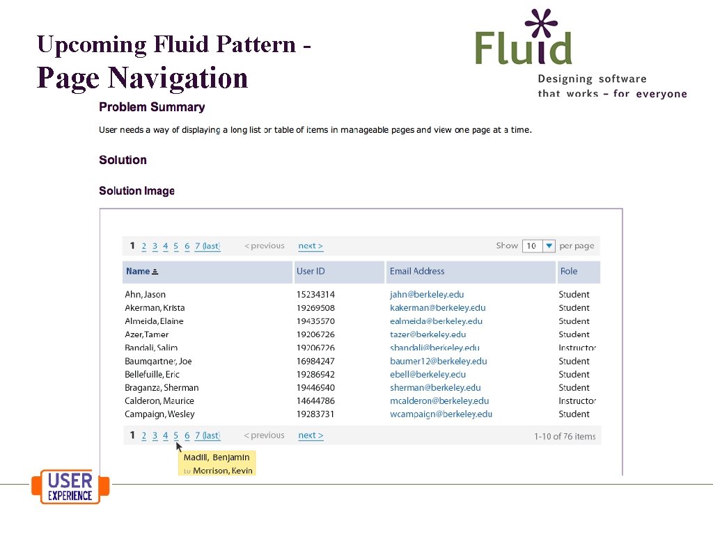 Upcoming Fluid Pattern - Page Navigation 