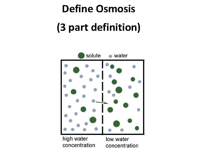 Define Osmosis (3 part definition) 