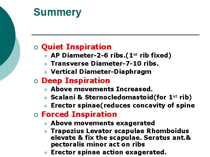 Summery ¡ Quiet Inspiration l l l ¡ Deep Inspiration l l l ¡