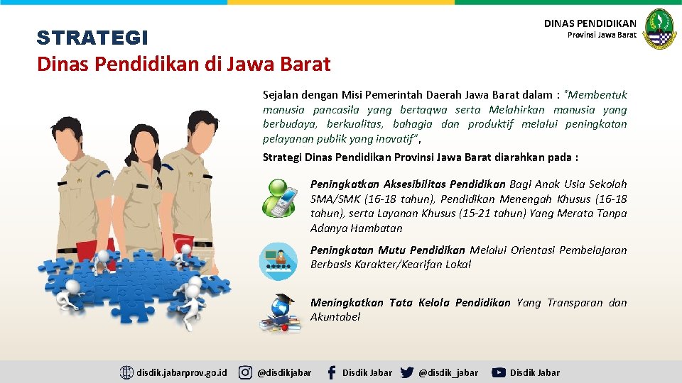 DINAS PENDIDIKAN STRATEGI Provinsi Jawa Barat Dinas Pendidikan di Jawa Barat Sejalan dengan Misi