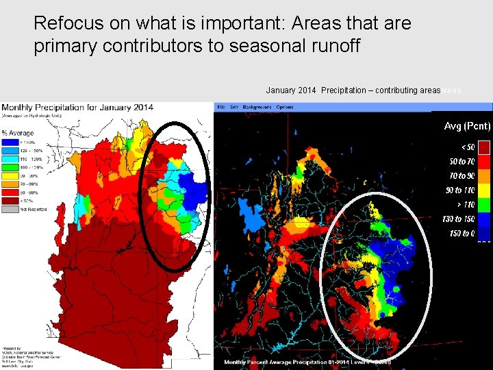 Refocus on what is important: Areas that are primary contributors to seasonal runoff January