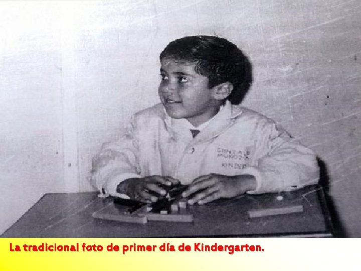  La tradicional foto de primer día de Kindergarten. 