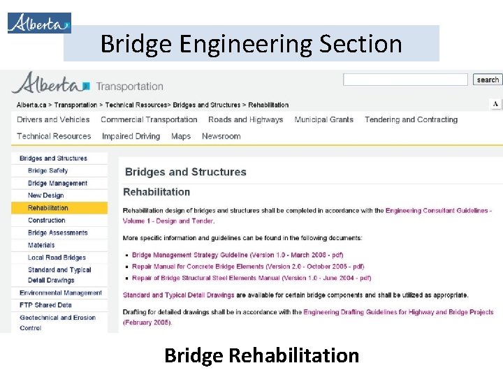 Bridge Engineering Section Bridge Rehabilitation 