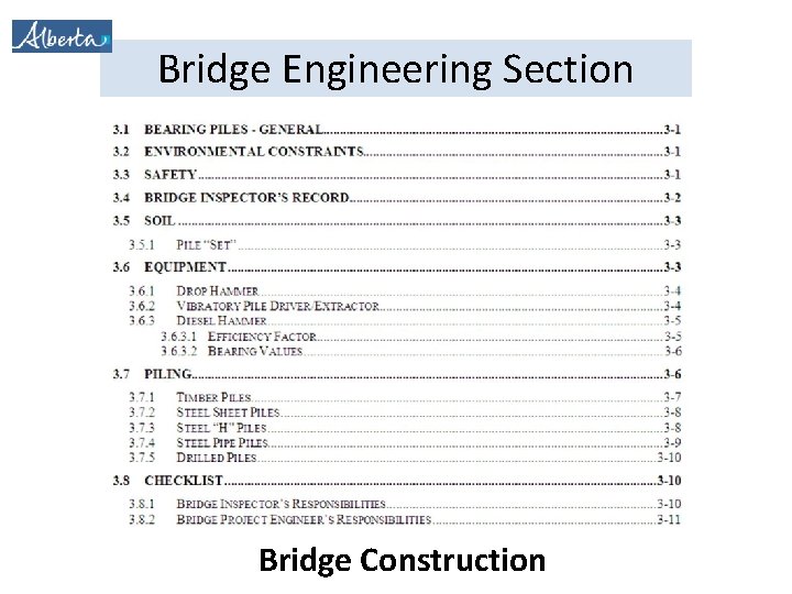 Bridge Engineering Section Bridge Construction 