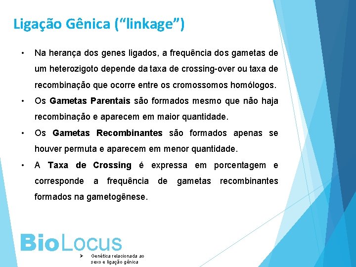 Ligação Gênica (“linkage”) • Na herança dos genes ligados, a frequência dos gametas de