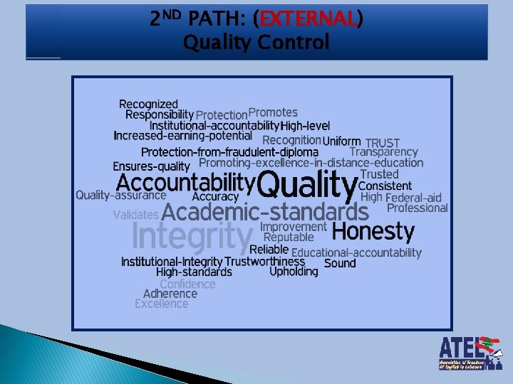 2 ND PATH: (EXTERNAL) Quality Control 