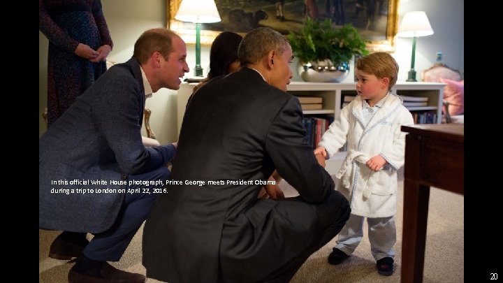 In this official White House photograph, Prince George meets President Obama during a trip