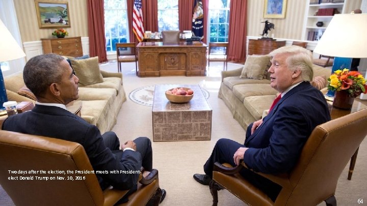 Two days after the election, the President meets with Presidentelect Donald Trump on Nov.