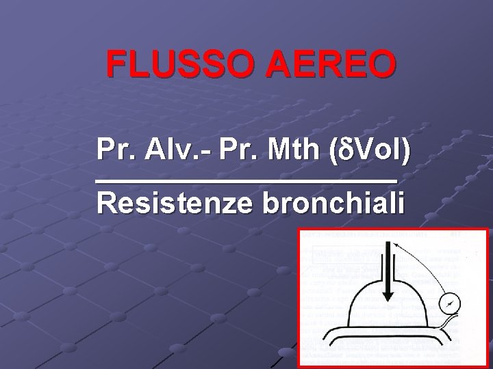 FLUSSO AEREO Pr. Alv. - Pr. Mth ( Vol) _________ Resistenze bronchiali 