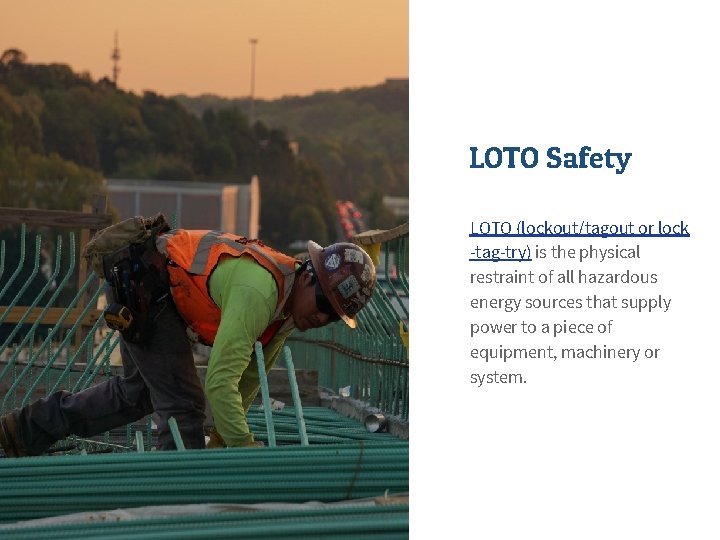 LOTO Safety LOTO (lockout/tagout or lock -tag-try) is the physical restraint of all hazardous