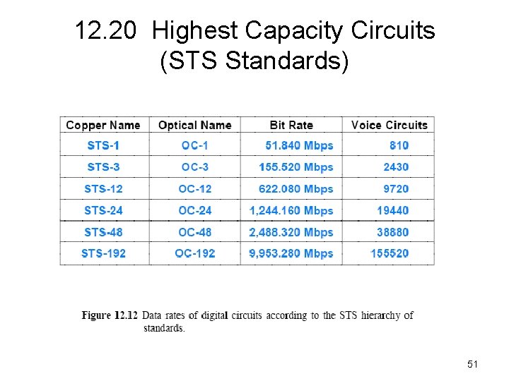 12. 20 Highest Capacity Circuits (STS Standards) 51 